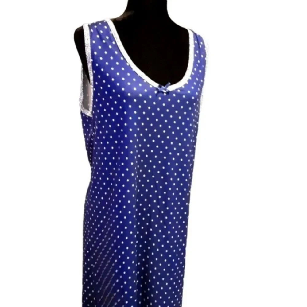 Sag Harbor Chemise and Robe Set‎ Paisley and Polka Dot sz L